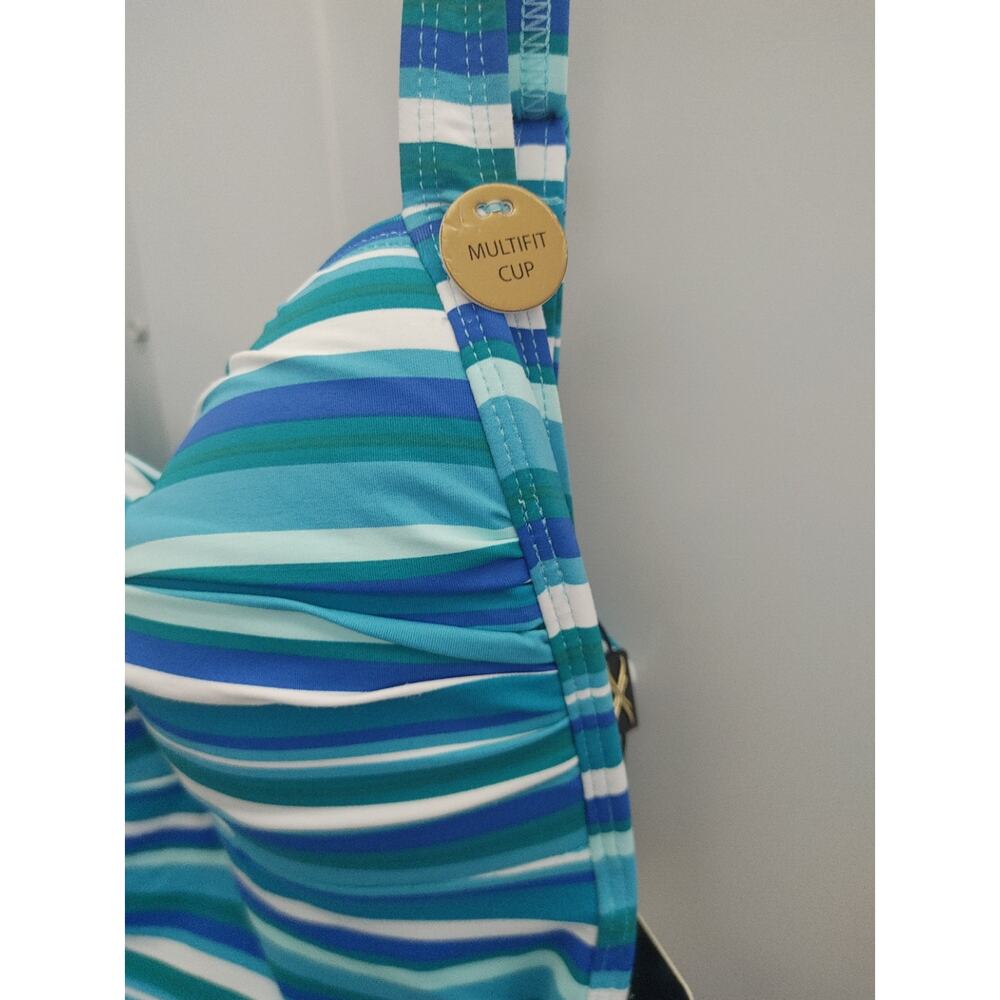 Niptuck Swimsuit One Piece Joanne Striped Small NWT Blue White - Picture 2 of 9